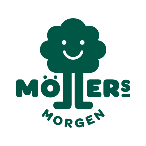 Das Logo von Möllers Morgen zeigt den Schriftzug in modernen, grünen Buchstaben, symbolisierend die Verbindung zur Natur und dem Engagement für eine nachhaltige, pflanzenbasierte Zukunft.