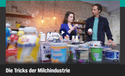 Marco und Maik Möller hocken im Folientunnel zwischen  bio-veganem Gemüse. Vor Ihnen steht ein Schild mit dem Logo von Möllers Morgen.